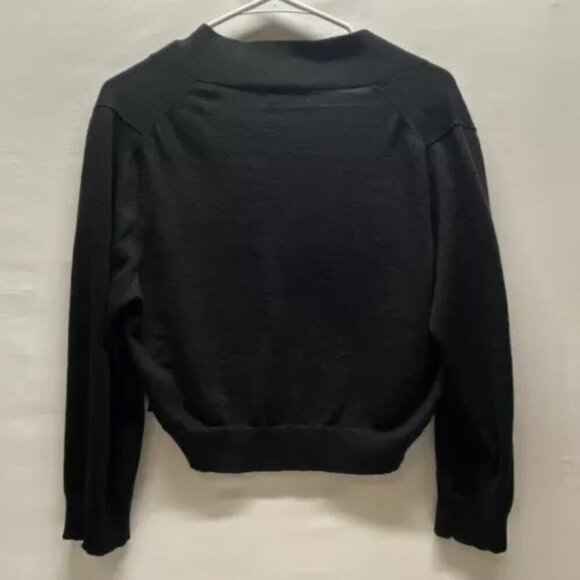 Calvin Klein Women's Open Front Cardigan Sz Large Cropped Black Silver Shimmer - Picture 4 of 9